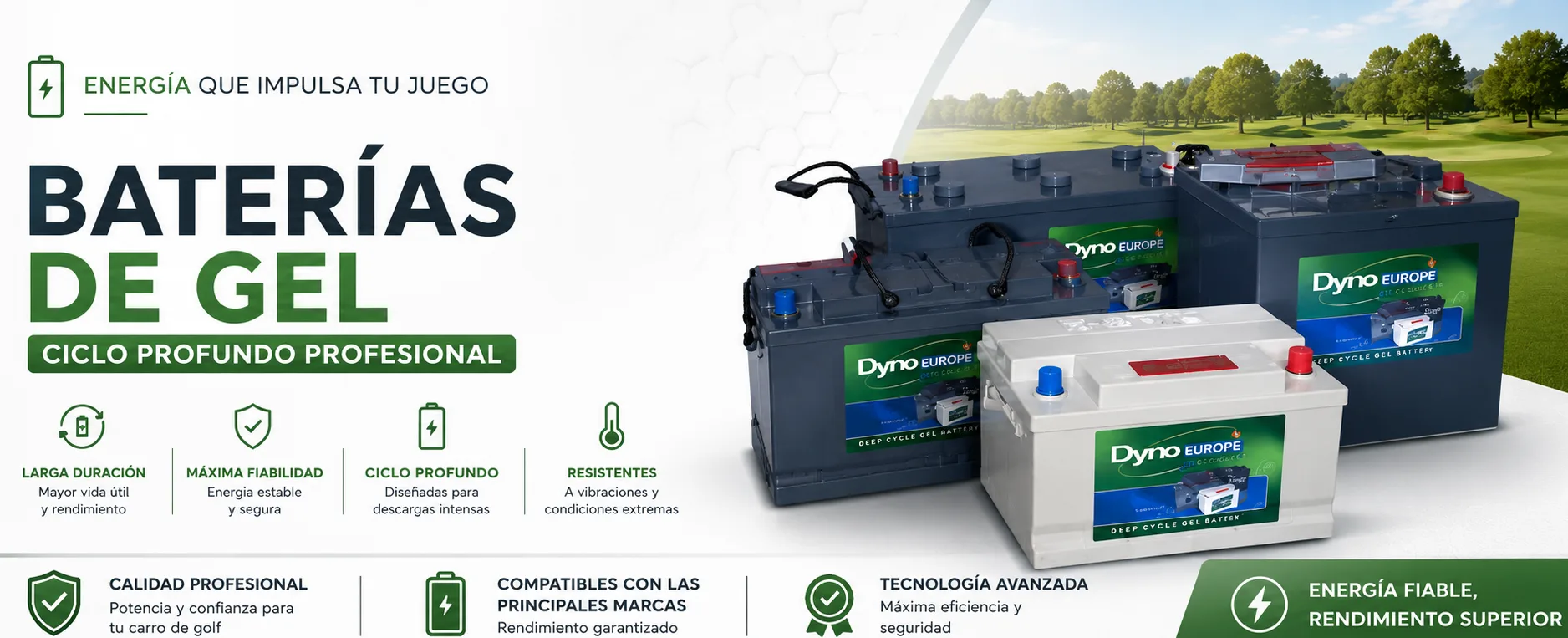 Baterías de GEL de ciclo profundo para carros de golf