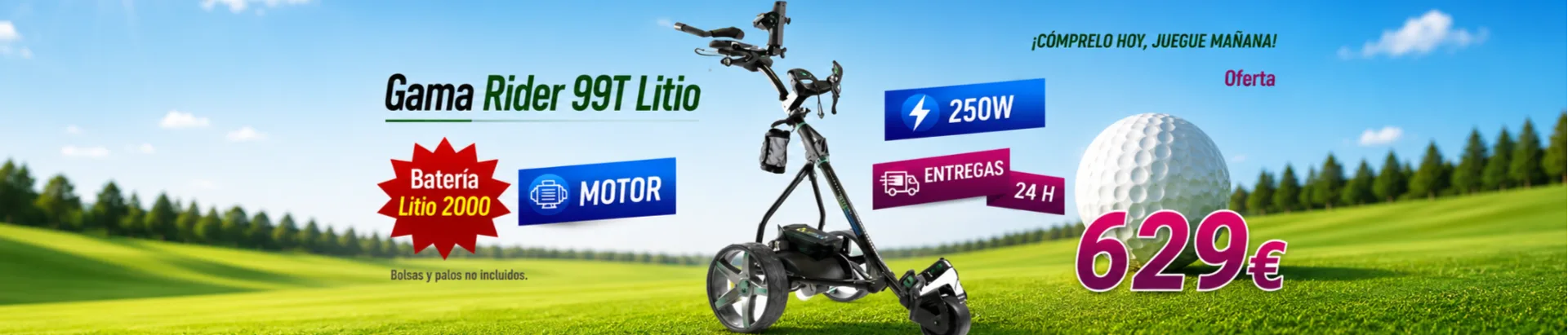 Oferta del carro de golf eléctrico R99T Litio con batería de litio de 2000 ciclos y motor de 250 W
