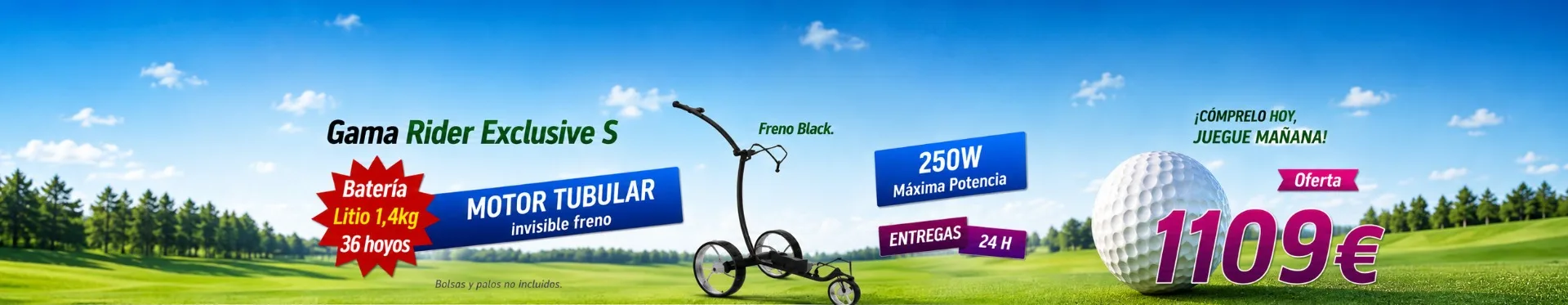 Oferta del carro de golf eléctrico Rider Exclusive S Black